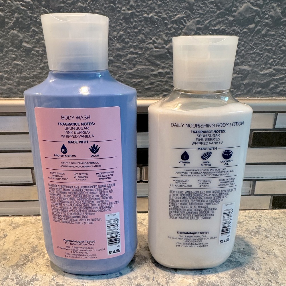 NWT Bath & Body Works Cotton Candy Clouds Body Lotion and Body Wash Set - Picture 2 of 2